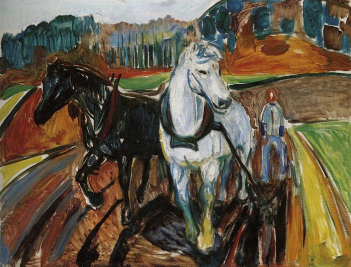 Horse Team, 1919 - Edvard Munch Painting